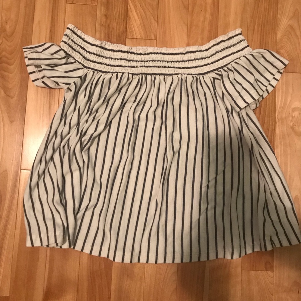 Striped off the shoulder top